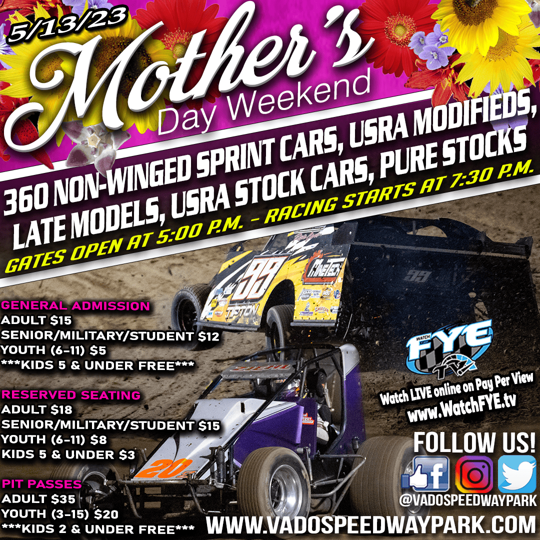 This Mother’s Day, experience the electrifying rush of Vado Speedway!