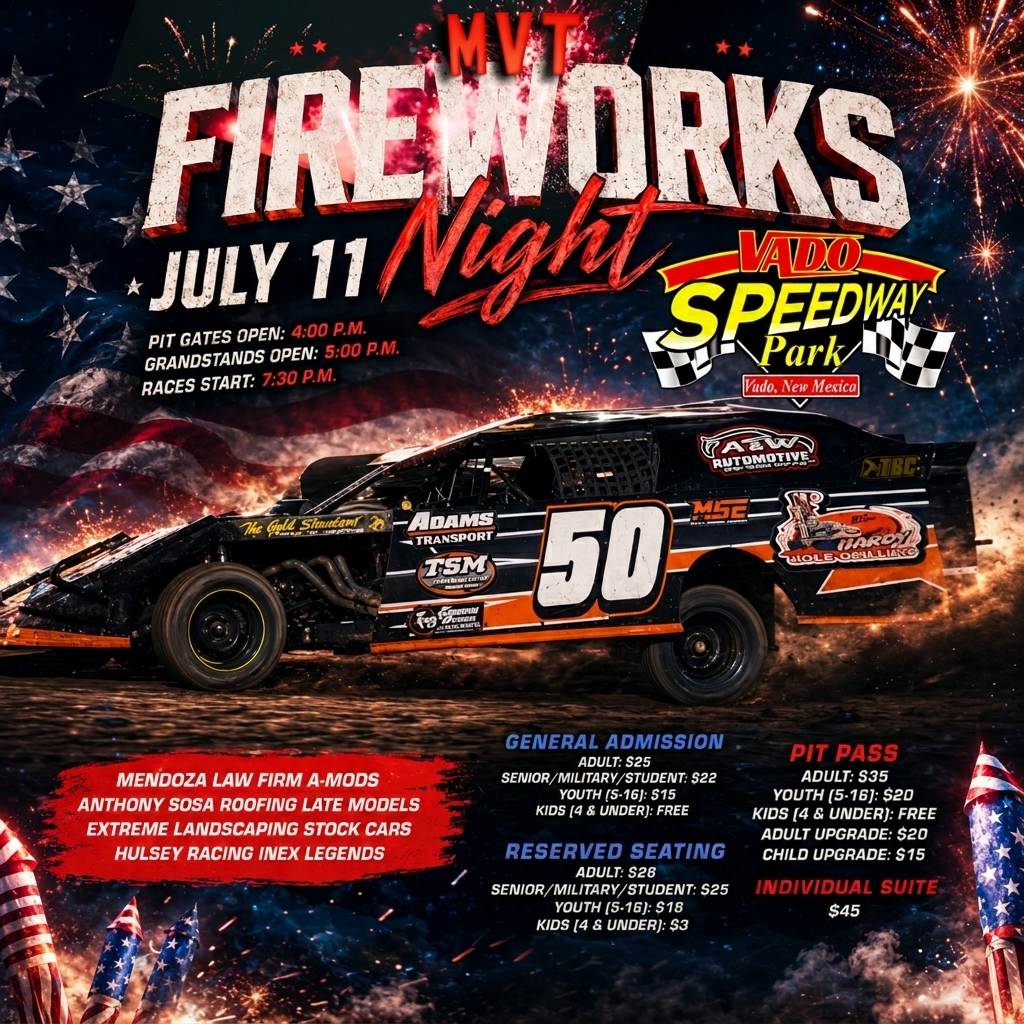 Winners For July 4th, 2026 - Vado Speedway Park