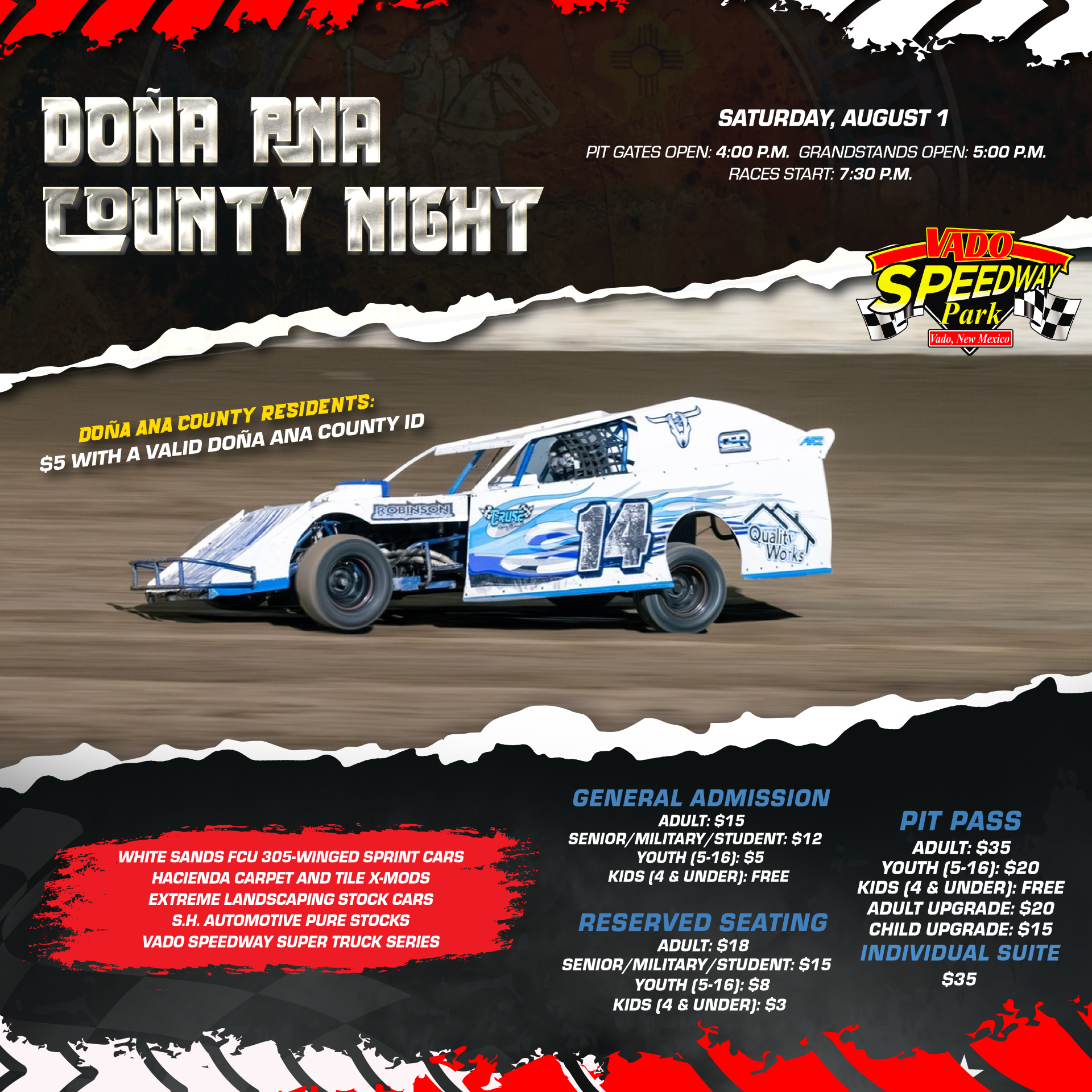 Winners For July 4th, 2026 - Vado Speedway Park
